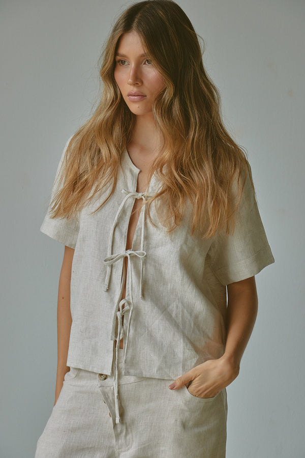 ARIA NATURAL LINEN SHIRT