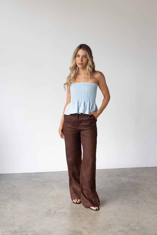 SCRUNCHIE BABY BLUE TOP