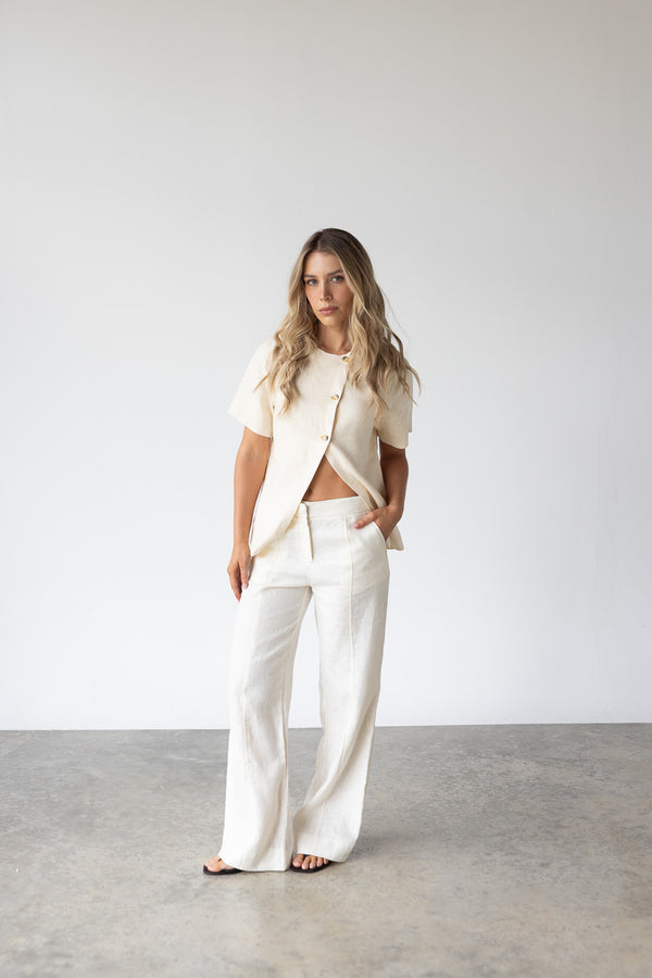 CREAM LINEN PANT